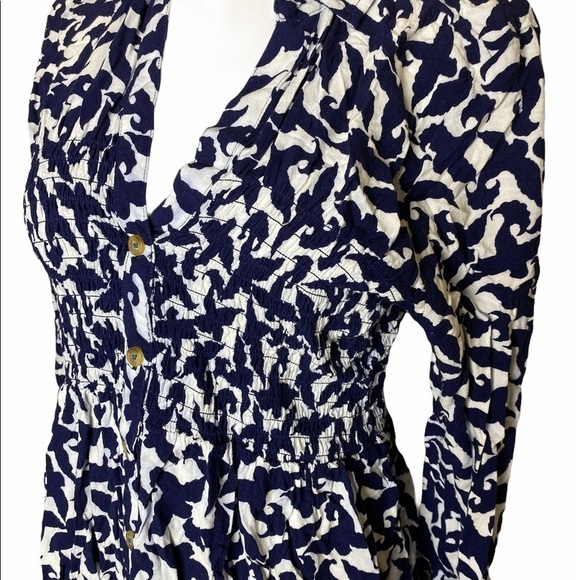 Anthropologie Maeve Alexa bird print smocked - Picture 5 of 10